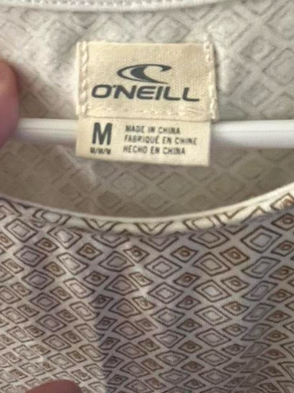 O'Neill Sleeveless Summer Dress in Tan, Navy & Cream - Picture 3 of 5